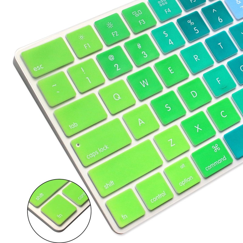 ProElife Ultra Thin Silicone Keyboard Protector Cover Skin for Apple Magic Keyboard & Magic Keyboard 2 (U.S Version, Model: MLA22L/A-A1644, Without Numeric Keypad) (Rainbow) - Image 3